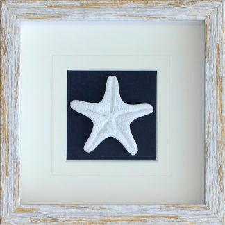 White Resin Starfish Shadow Box Home Deco Wall Art 22 x 22 x 3cm