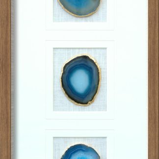 Natural Blue Agate Shadow Box Home Deco Wall Art 30 x 60 x 3cm