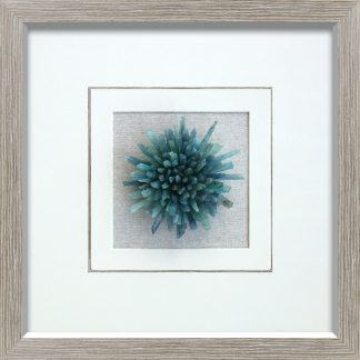 Natural Blue/Green Crystal Shadow Box Home Deco Wall Art 34 x 34 x 6cm