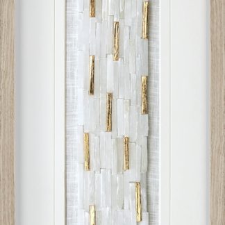 Natural White Selenite Shadow Box Home Deco Wall Art 30 x 60 x 3cm