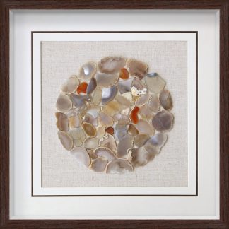 Natural Color Agate Shadow Box Home Deco Wall Art 60 x 60 x 3cm