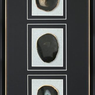 Natural Black Agate Shadow Box Home Deco Wall Art 30 x 60 x 3cm