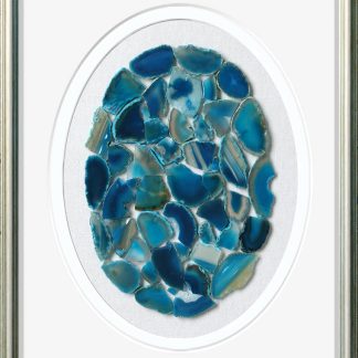 Natural Blue Agate Shadow Box Home Deco Wall Art 38 x 50 x 3cm